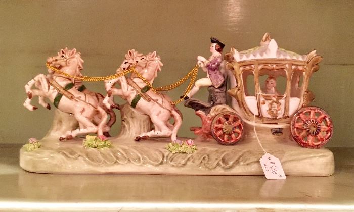 Porcelain French carriage & coach driver 