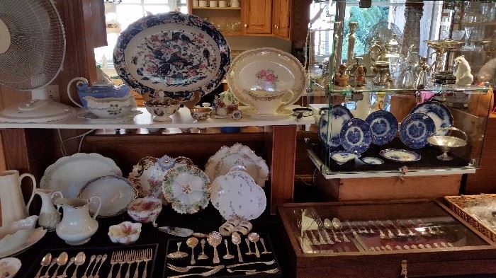Tons of vintage & antique china, sterling & silverplate.