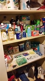 Bath and cleaning supplies.