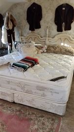 Vintage bedroom suite, very nice king bed.