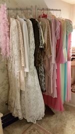 Vintage gowns, including wedding.