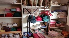 Lots of vintage linens.