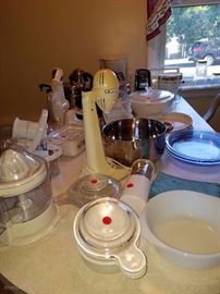 Small Electrics & Kitchen Items like Corning & Pyrex 
Stocked Kitchen with all Sorts of Gadgets
