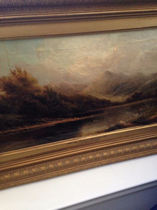 More antique art work - "The Banks of the  Llugwy" by J.D.  Adams RBA