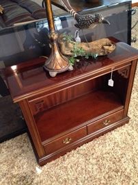 Small side table; road runner decor