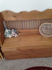 Country wooden bench