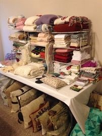 Bedding, towels, and pillows