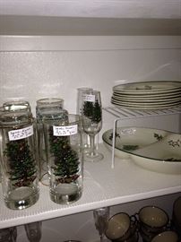 Spode Christmas dishes & glasses