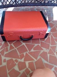 Vintage orange suitcase!