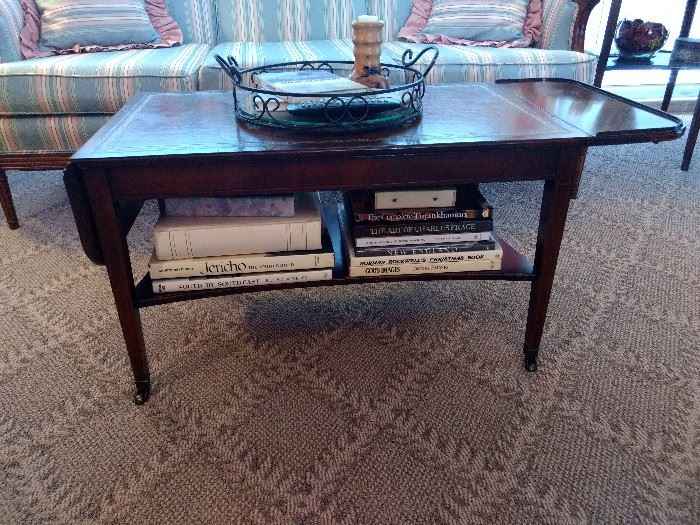 Great coffee table on casters!