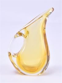 Lot 18: Amber Art Glass Pitcher