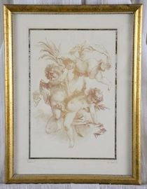 Lot 22: Playful Putti Work of Boucher Reproduced by Wattie