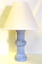 Lot 70A: Blue Whitewashed Lamp