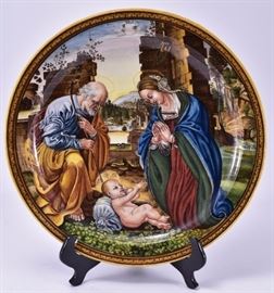 Lot 91: Italian Faience Charger Depicting The Holy Family