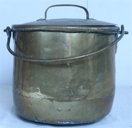 Brass bucket w/ lid