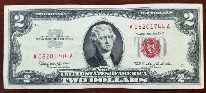 Red seal $2 bills