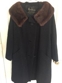Vintage wool coat with mink collar.  Cool.