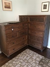 Custom made oak corner chest with TONS of storage.