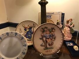 Hummel Plates and a piece of vintage Grove Park Inn china.