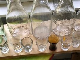 Part of the bottle collection: High Point Dairy and Biltmore Dairy bottles.