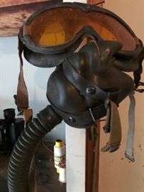 Vintage aviation gas mask and goggles. Goggles have extra interchangeable lens!