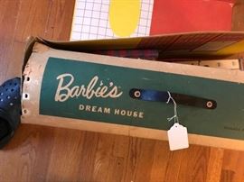Vintage Barbie Dream House.  Some damage, but still collectible.