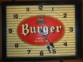 Vintage Burger Beer Wall Clock 