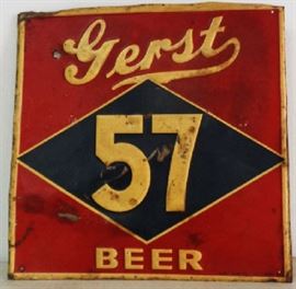 Vintage Gerst 57 Beer Tin Sign