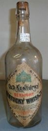 Vintage Paper Label "Old Kentucky" Whiskey Bottle