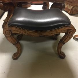 Leather ottoman