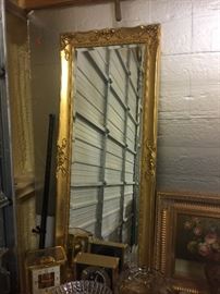 Rectangular Mirror with gold frame