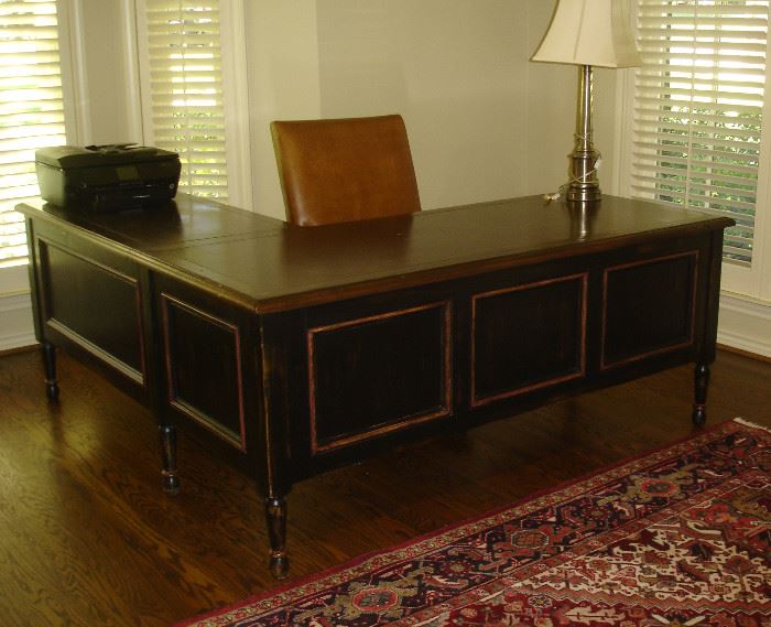 Custom Adele Kerr L-shaped executive desk