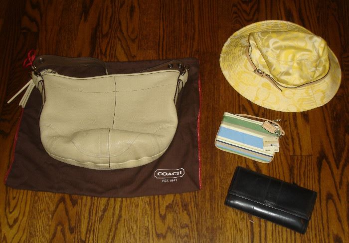 Coach handbag, hat, wristlet, wallet