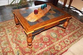 Coffee table, wooden centerpiece