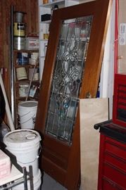 Leaded glass door, paints