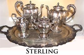 Sterling silver tea set
