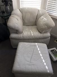leather chair and ottoman