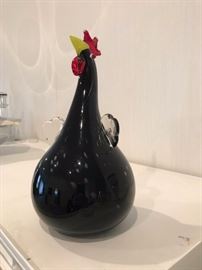 hand blown rooster 