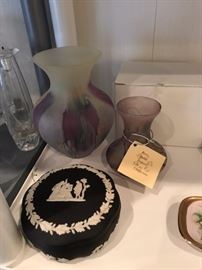 wedge wood and Israel glass