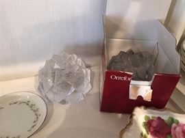 orrefors candle holders set of 2