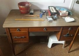 desk and accessories