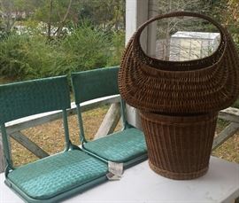 stadium seats, baskets