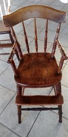 childrens oak high chair