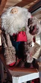 Santa Jena Hall grey coat fluffy beard tag on sleeve  $60