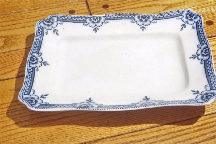 19th Blue White Platter