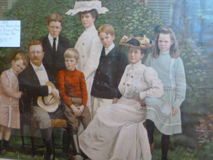 1903 Chromolithograph - T. Roosevelt & Family