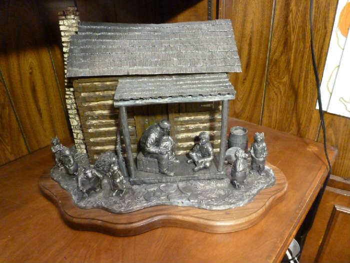 Rare Michael Ricker Uncle Remus Cabin & Characters