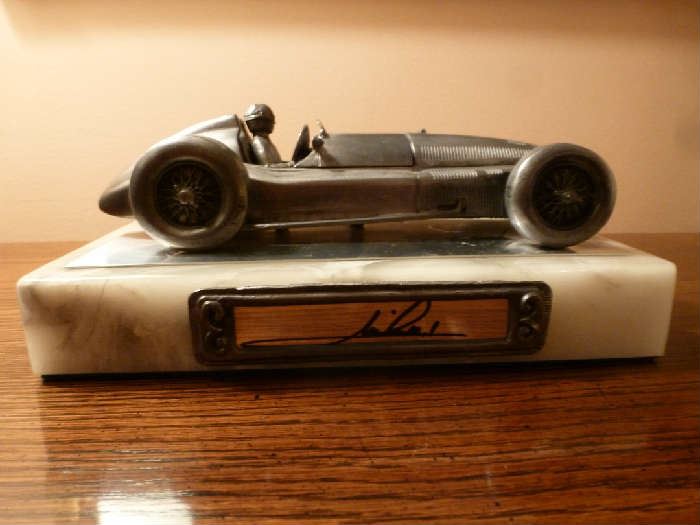 Autographed Mario Andretti Sculpture by Michael Ricker