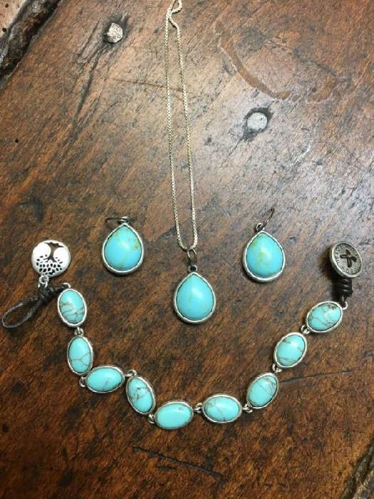 Fossil turquoise jewelry