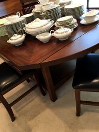 Speaking Of Tables...Check This One Out!...I've Never Seen One Before...It Has A Built-In Lazy Susan In The Center...And All $ Corners Fold Under To Make It Square!...